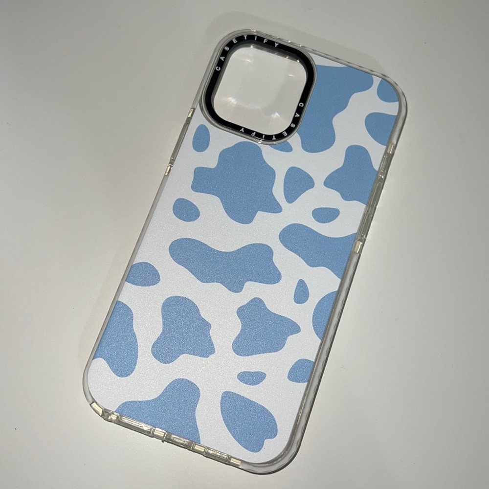 Blue Cow Print Casetify 12 pro max case